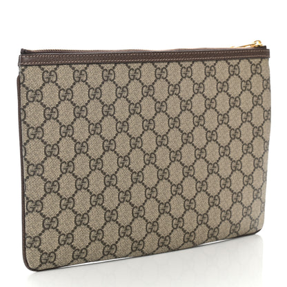 Gucci GG Supreme Monogram Large Ophidia Pouch Clutch Brown 3 of 10