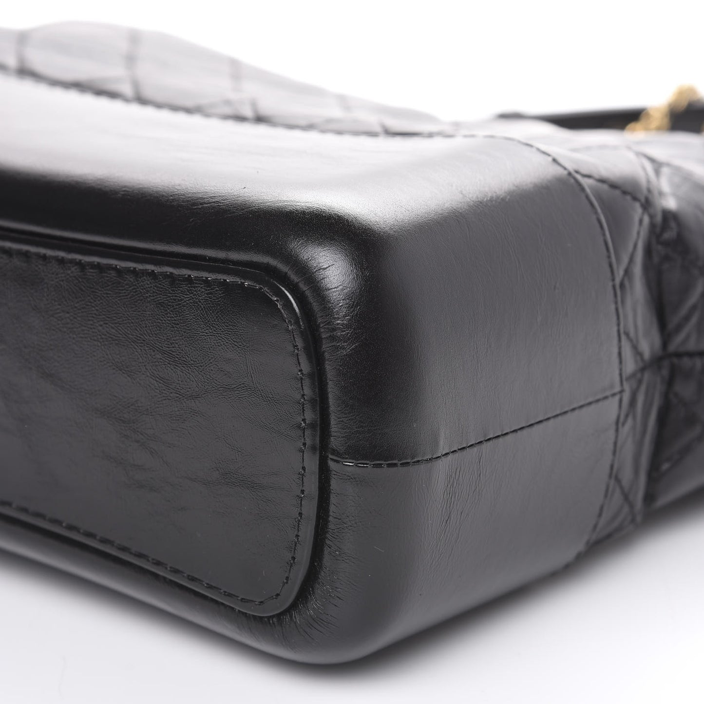 Aged Calfskin Quilted Medium Gabrielle Hobo Black