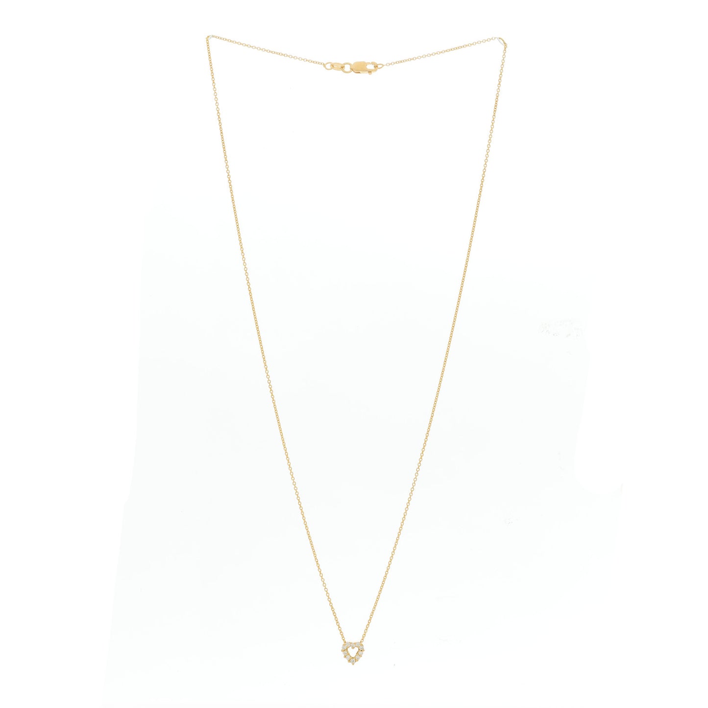 18K Yellow Gold Diamond Tiny Treasures Heart Pendant Necklace