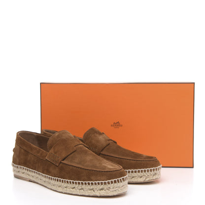 Hermes Suede Calfskin Womens Trip Espadrilles 40 Brun Fume 8 of 8