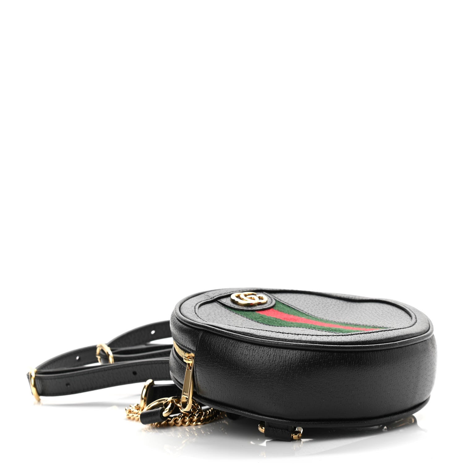 Gucci Grained Calfskin Web Mini Ophidia Round Backpack Black 4 of 11