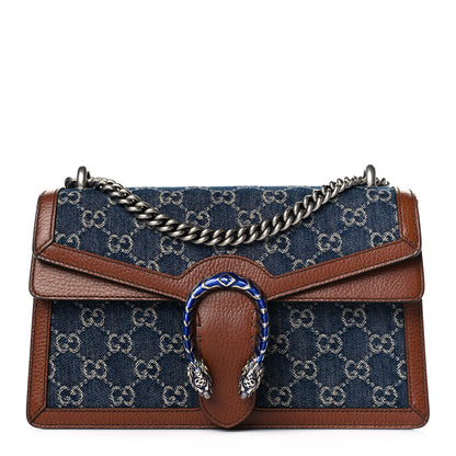 Gucci New Denim GG Monogram Dollar Calfskin Enamel Small Dionysus Shoulder Bag Blue Tea Cuir Epilog Electric Blue 1 of 11