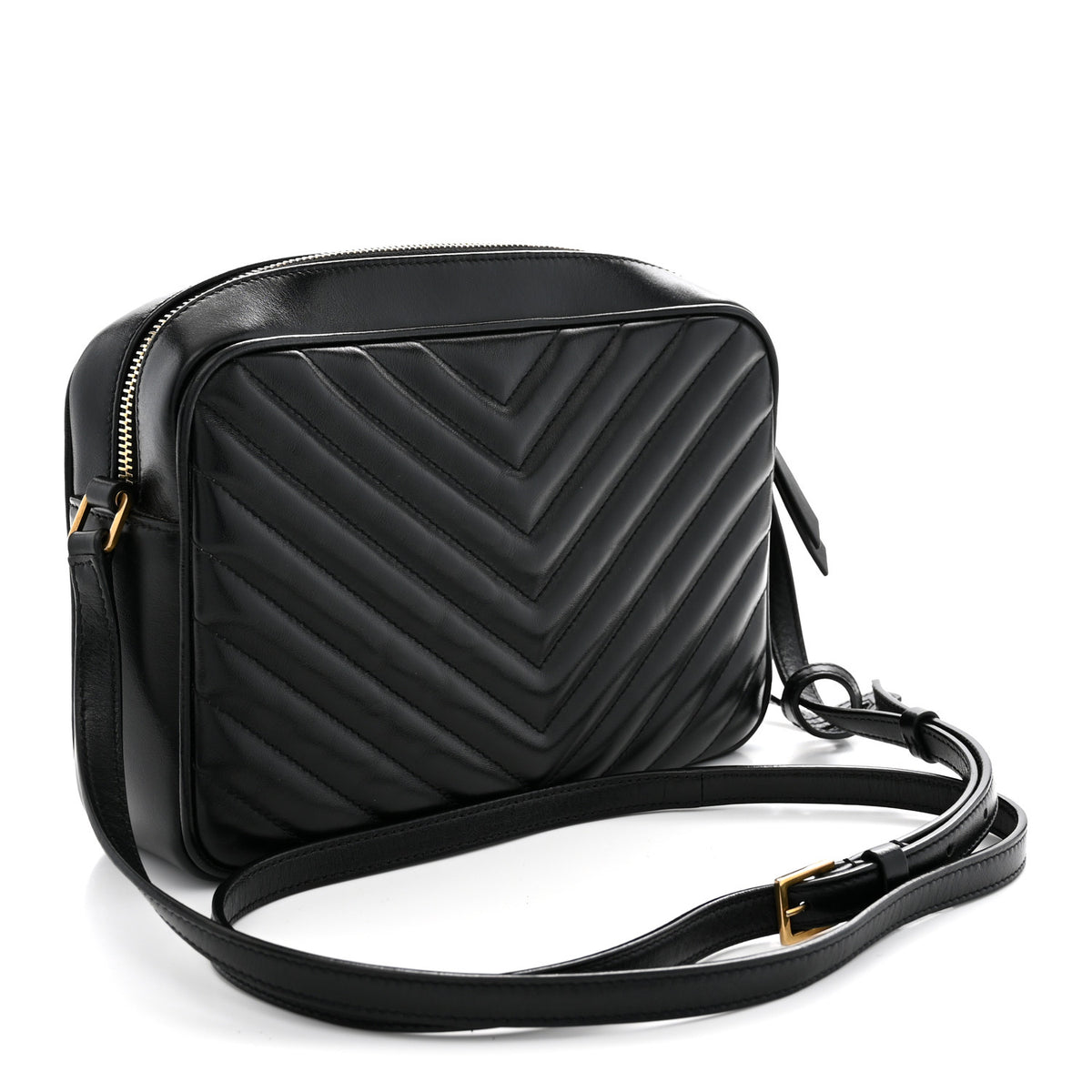 Calfskin Matelasse Monogram Lou Camera Bag Black