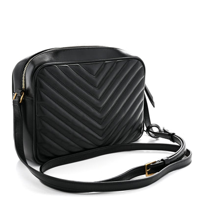 Saint Laurent Calfskin Matelasse Monogram Lou Camera Bag Black 3 of 10