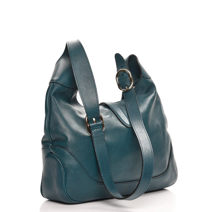 Gucci Calfskin Medium New Jackie Shoulder Bag Teal 3 of 12