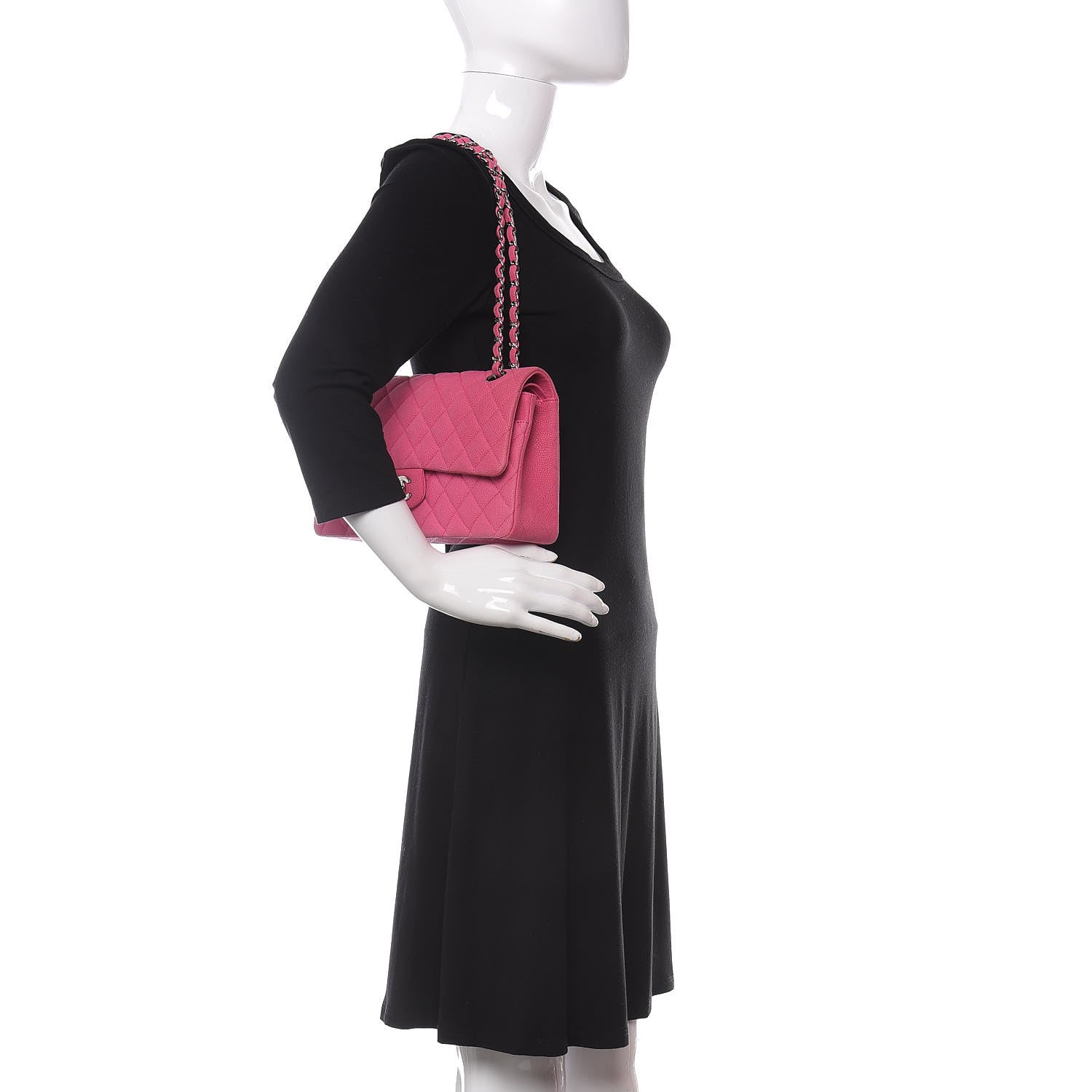 Chanel Iridescent Caviar Quilted Medium Double Flap Pink 2 of 11