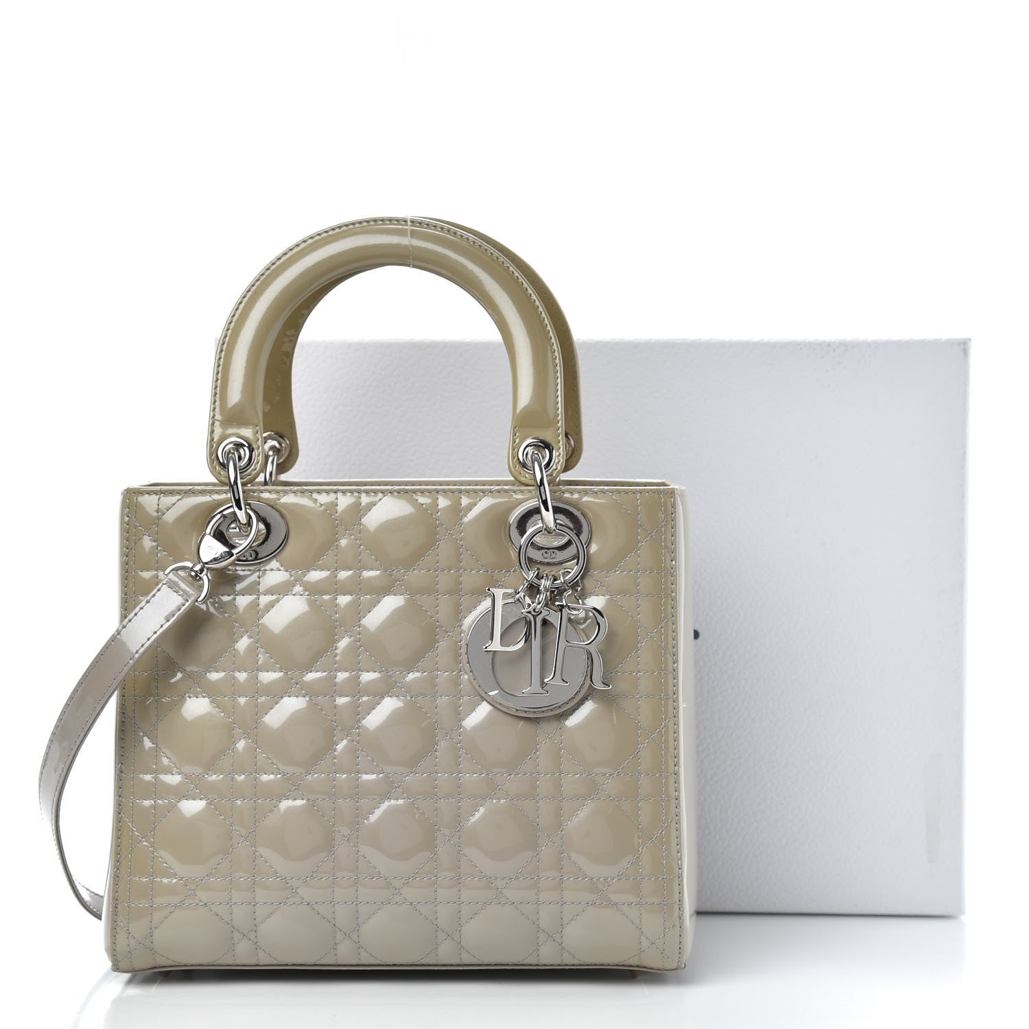 Christian Dior Patent Cannage Medium Lady Dior Grey 11 of 11