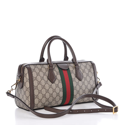 Gucci GG Supreme Monogram Web Medium Ophidia Boston Brown 3 of 7