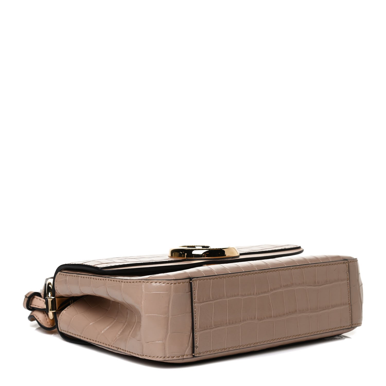 Chloe Calfskin Crocodile Embossed Small C Double Carry Nut 5 of 20