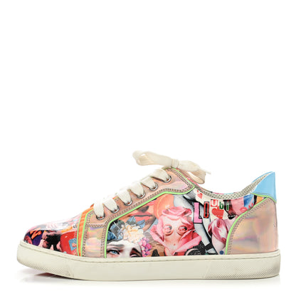Christian Louboutin Calfskin Vieira Print Womens Orlato Flat Sneakers 39.5 Multicolor 1 of 12