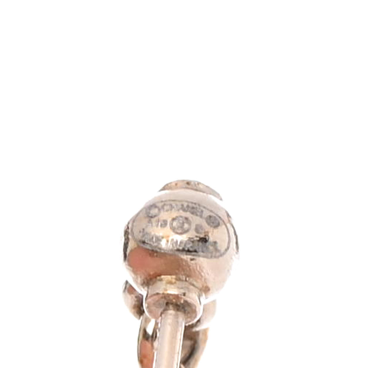 Chanel Pearl Crystal CC Tweed Drop Earrings Gold Pink Pearly White 4 of 4