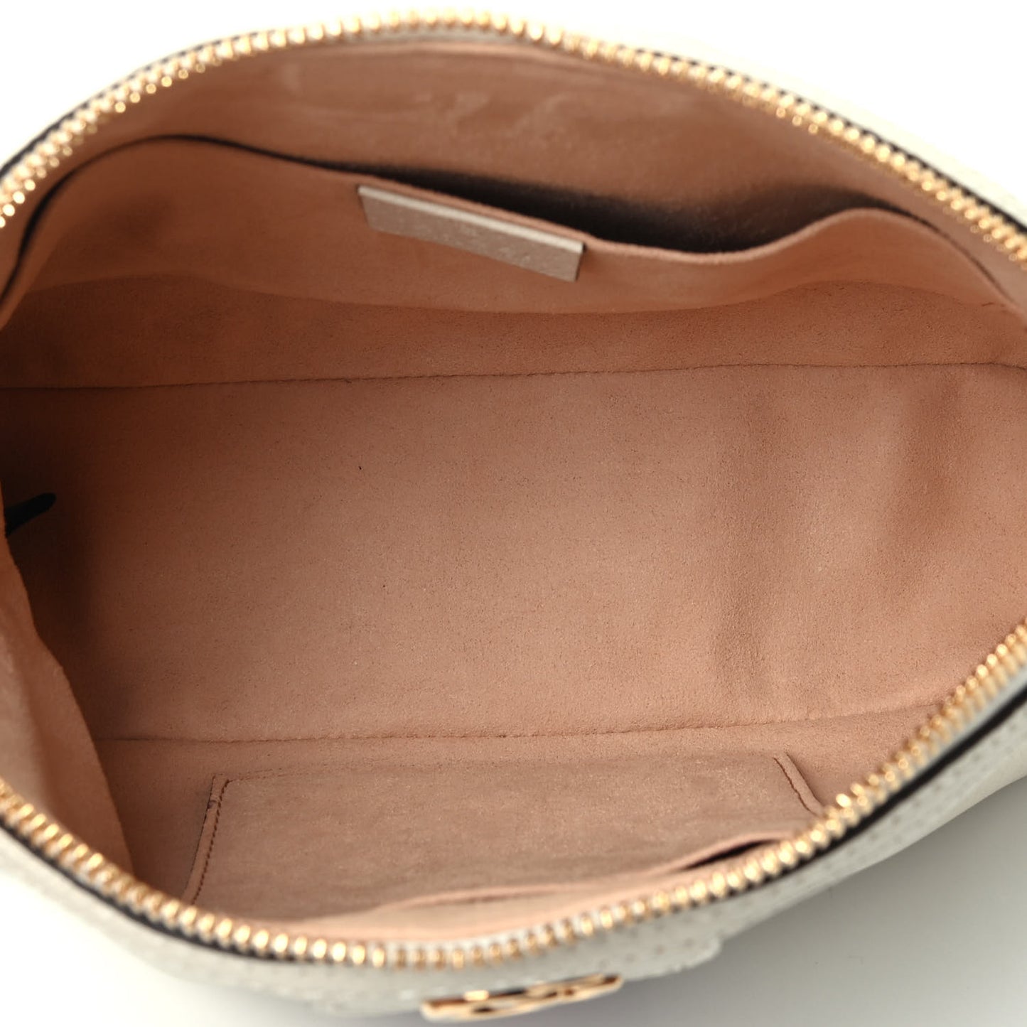 Textured Dollar Calfskin Web Small Ophidia Dome Shoulder Bag Mystic White