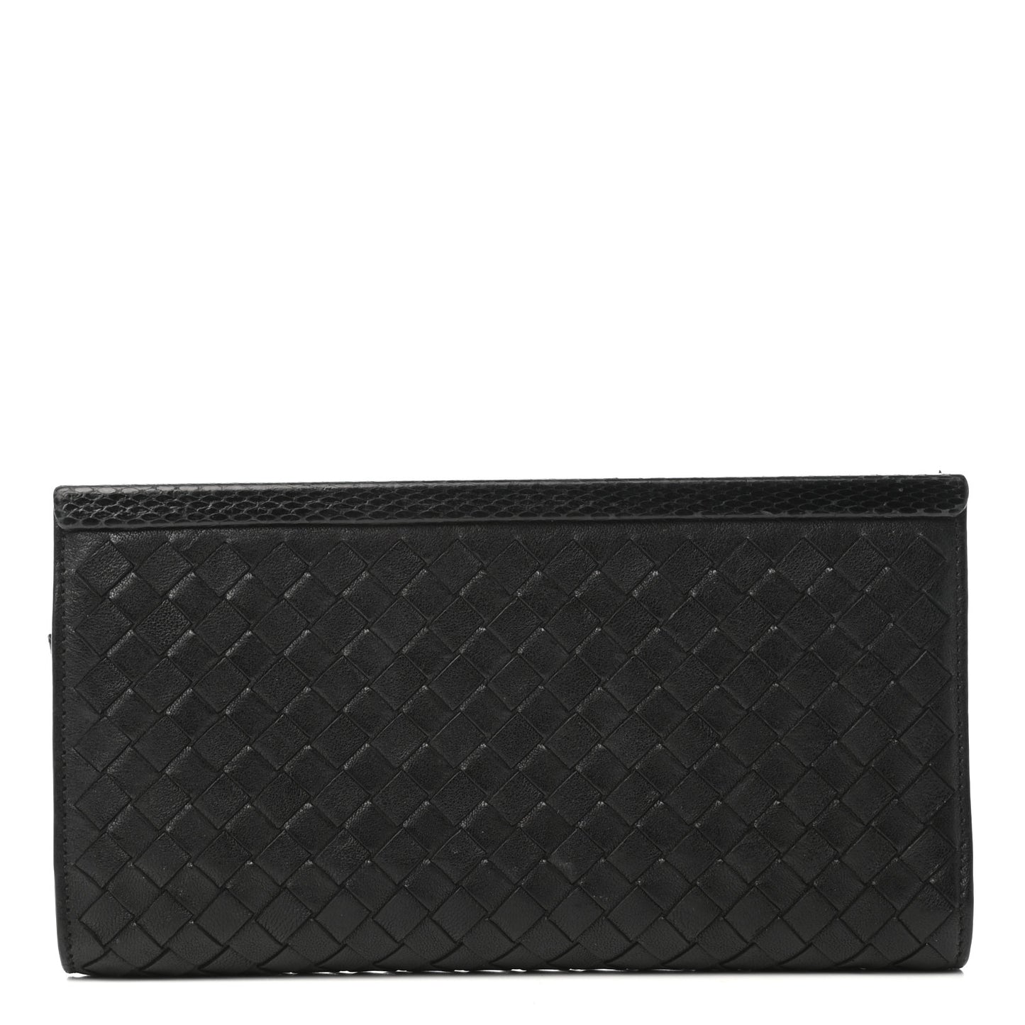 Nappa Ayers Intrecciato Zip Around Wallet Black