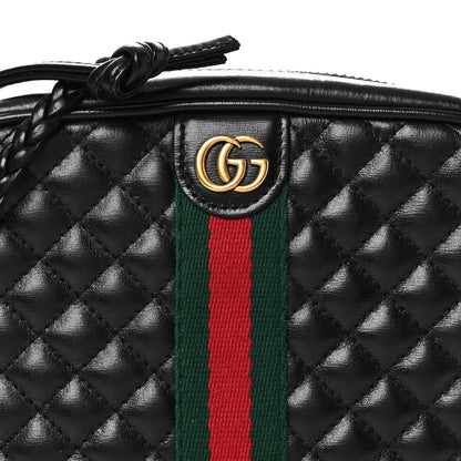 Gucci Calfskin Trapuntata Web Mini GG Shoulder Bag Black 8 of 10