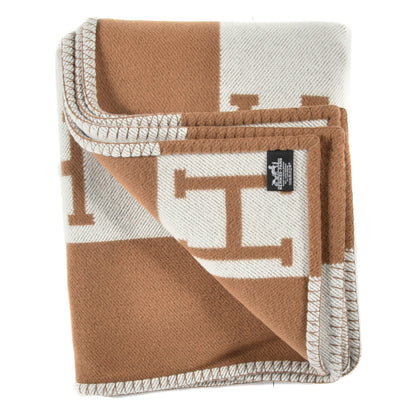 Hermes Wool Cashmere Avalon Blanket Ecru Camel 3 of 4