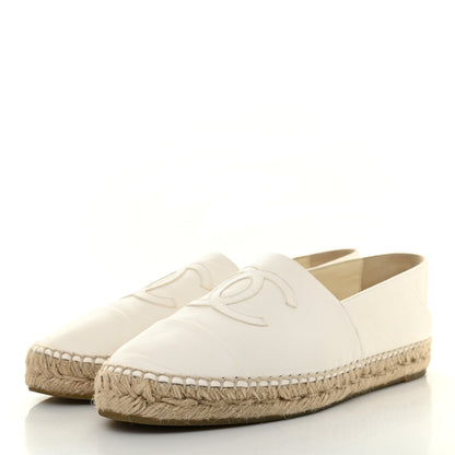 Chanel Lambskin CC Espadrilles 40 White 3 of 14