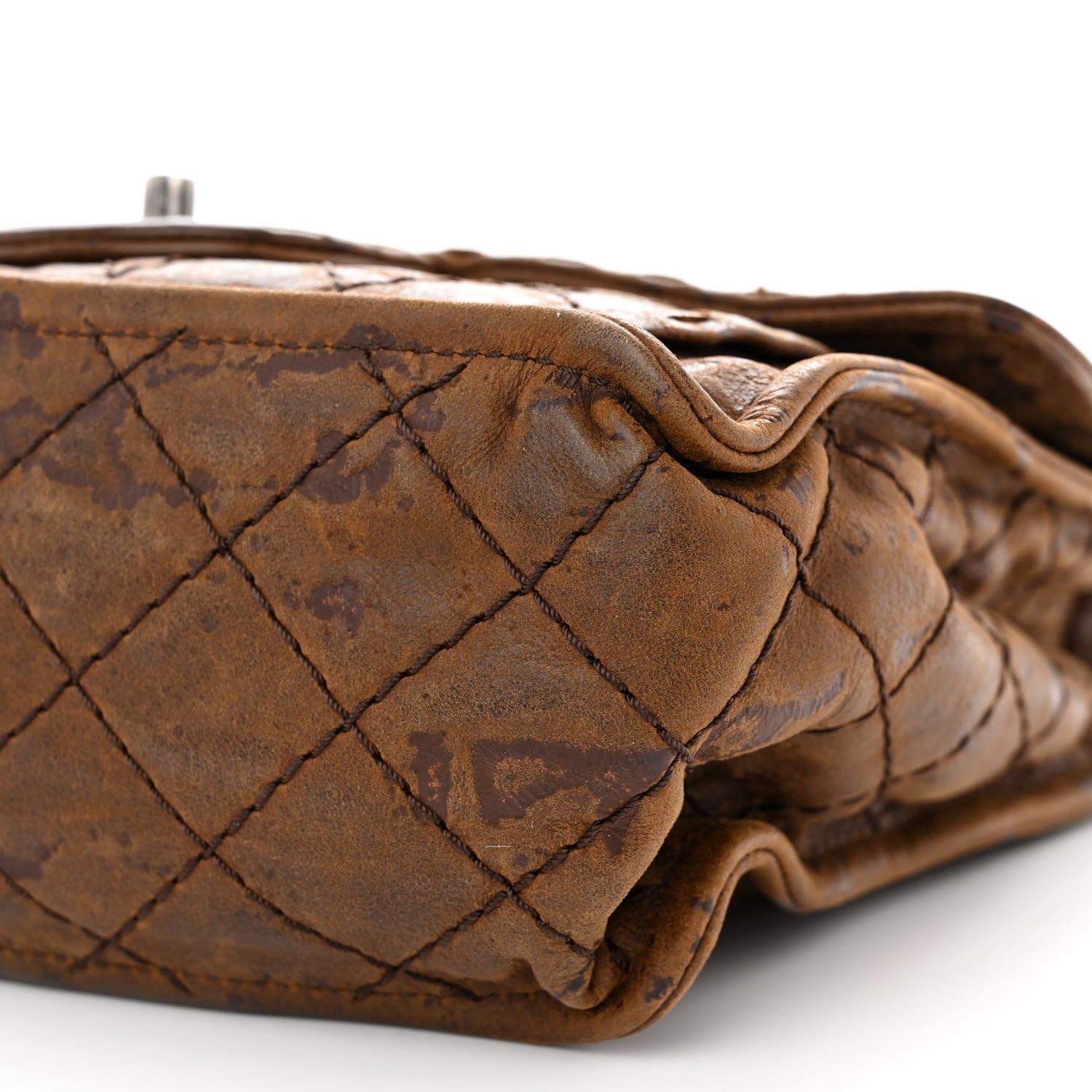 Chanel Aged Crumpled Calfskin Small Vintage Flap Brown 10 of 10