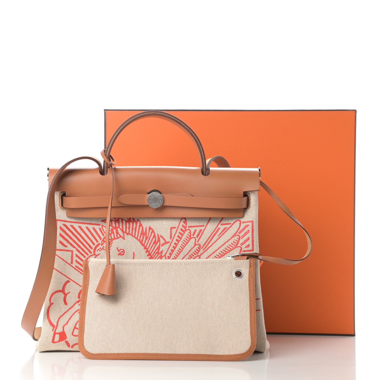 Vache Hunter Toile Pegase Pop Herbag Zip Retourne 31 PM Capucine Ecru