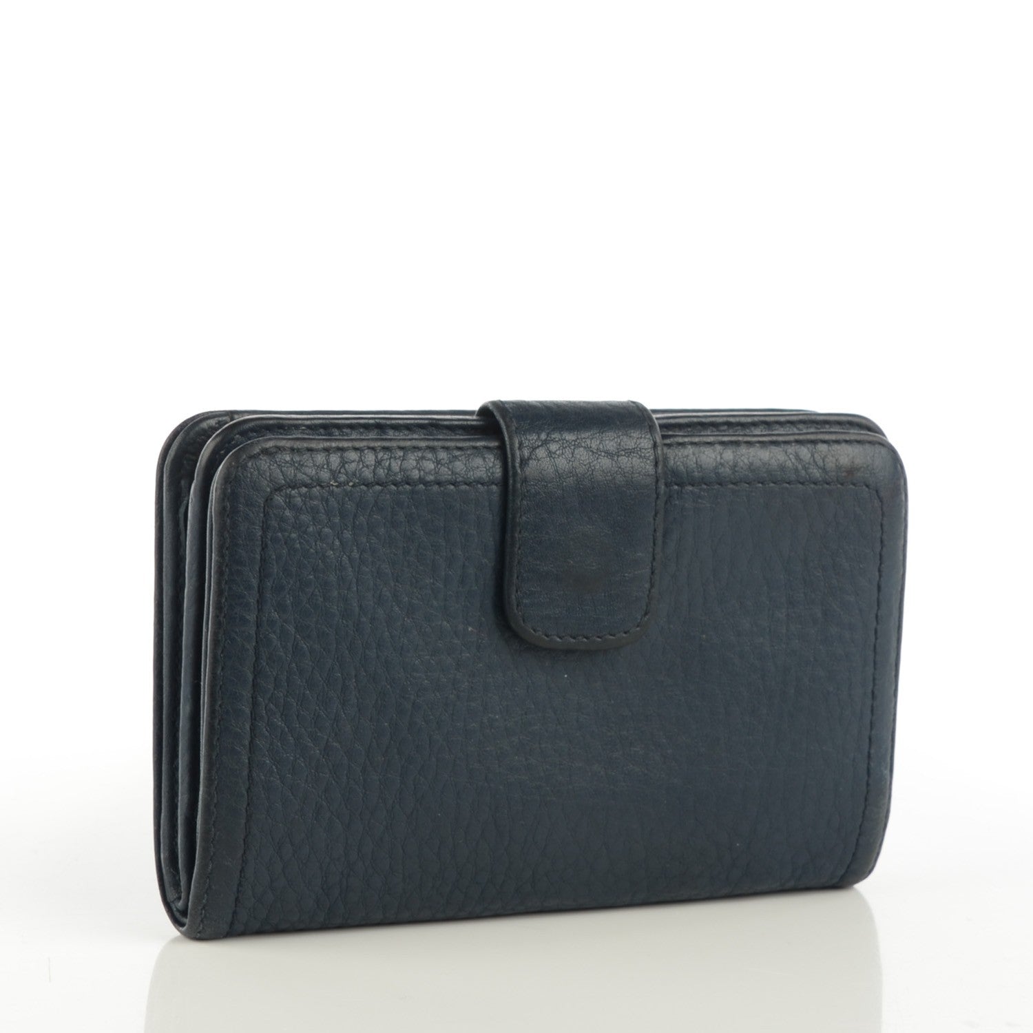 Prada Vitello Daino Compact Wallet Baltico 3 of 7