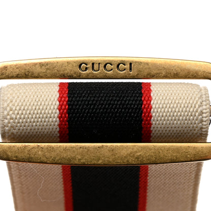 Gucci Jacquard Crystal Stripe Double G Belt 70 28 White 4 of 5