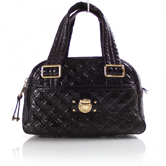 Marc Jacobs Patent Quilted URSULA Bowler Black 1 of 11