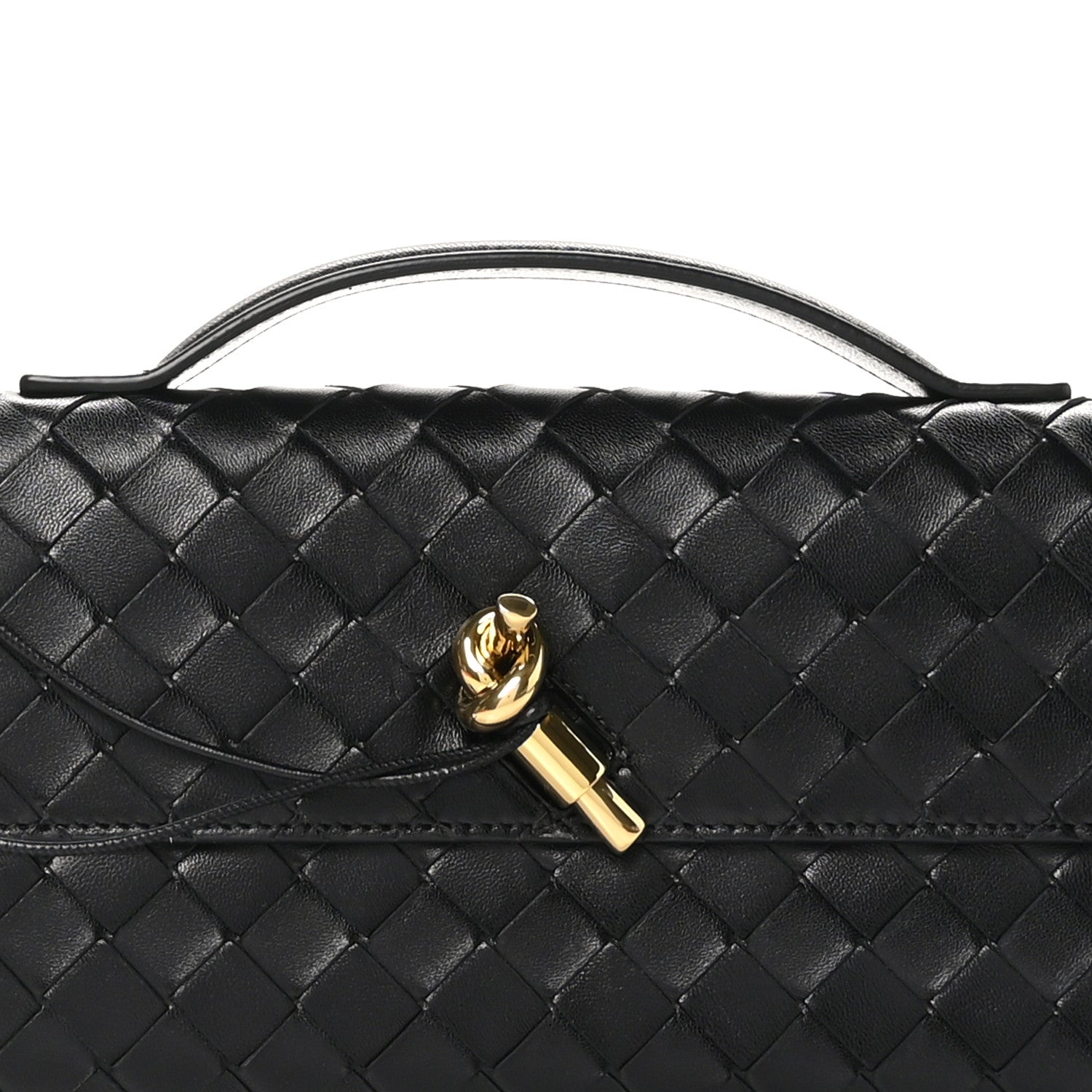 Bottega Veneta Nappa Intrecciato Long Andiamo Top Handle Clutch Black 7 of 7