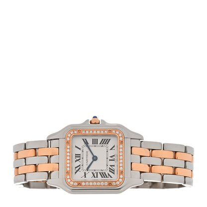 Cartier Stainless Steel 18K Pink Gold Diamond 27mm Panthere Quartz Watch 2 of 5