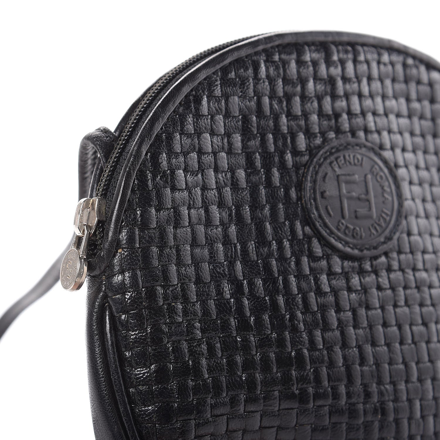 Fendi Calfskin Woven Crossbody Black 11 of 12