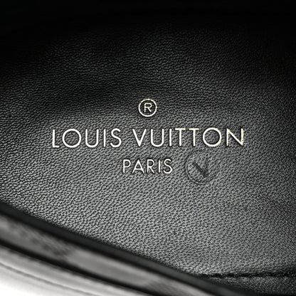 Louis Vuitton Glazed Calfskin Damier Embossed Haussmann Derby Lace Up Shoes 8 Black 6 of 9