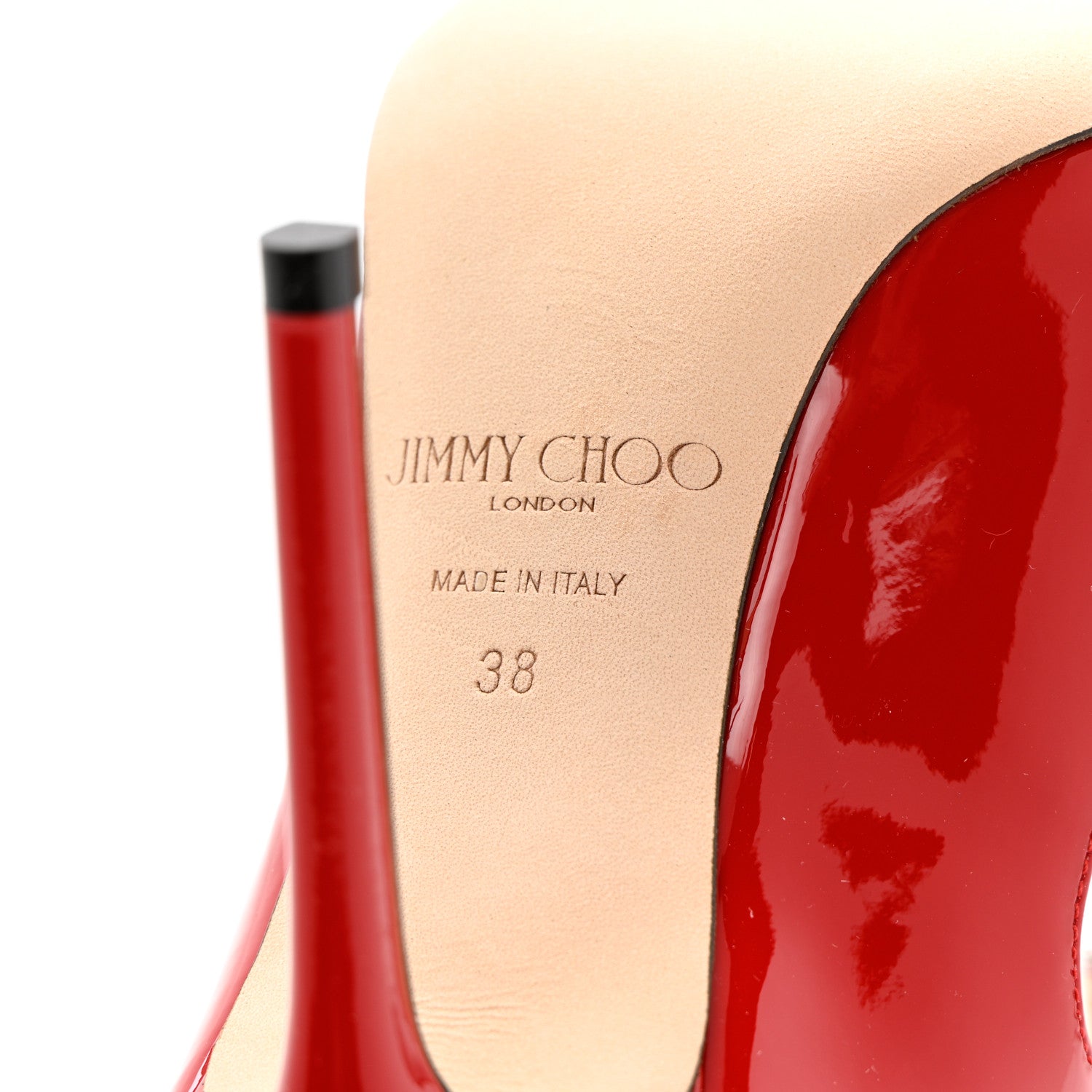 Jimmy Choo Patent Crystal Bing 100 Pumps 38 Red 7 of 12