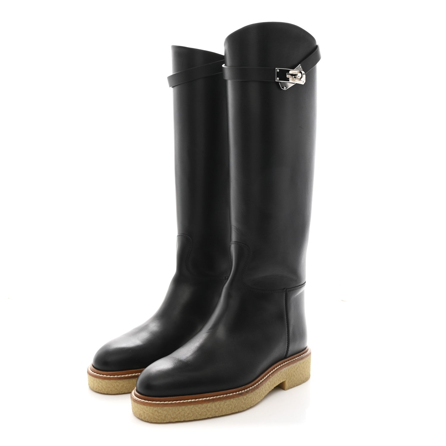 Hermes Calfskin Honey Boots 38.5 Black 4 of 9