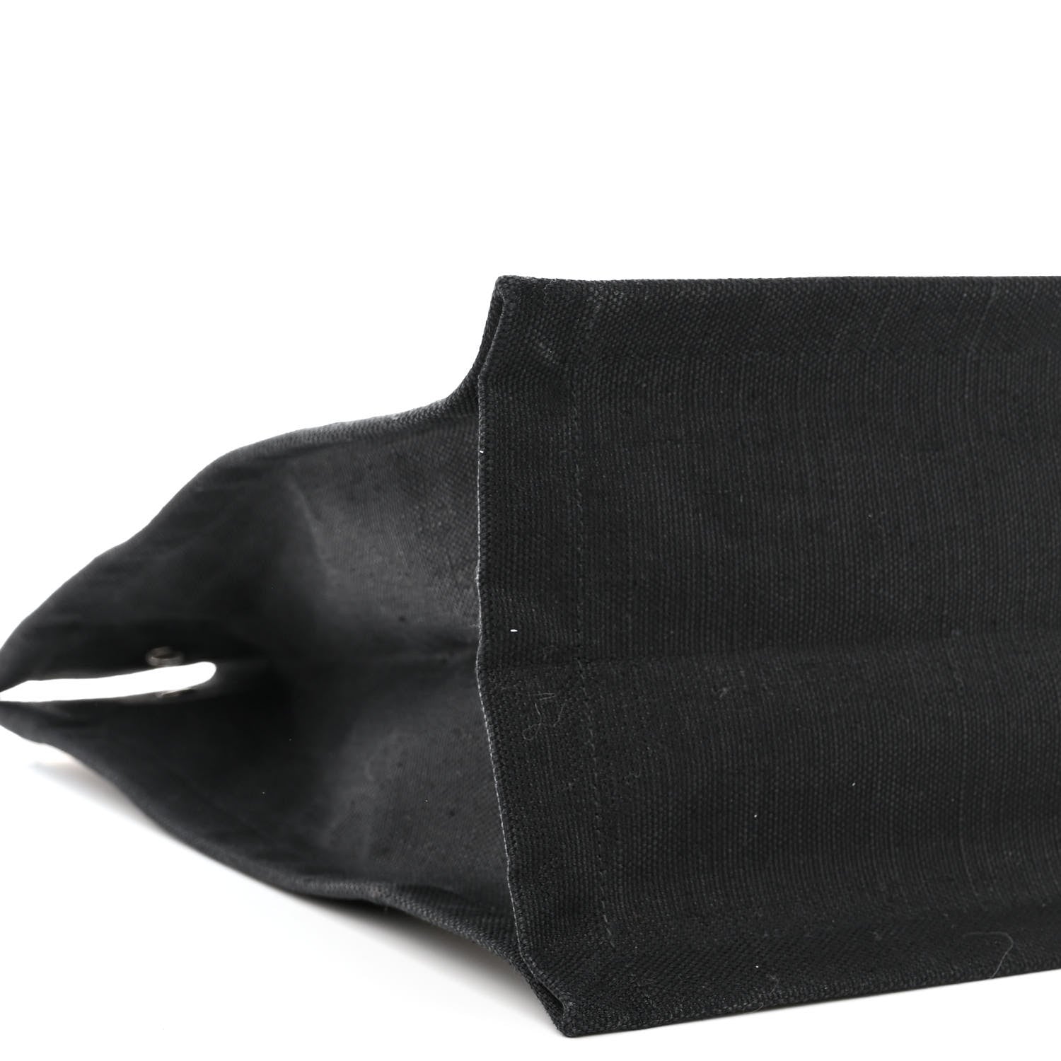 Saint Laurent Linen Calfskin Rive Gauche North South Tote White Black 9 of 12