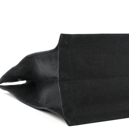 Saint Laurent Linen Calfskin Rive Gauche North South Tote White Black 9 of 12