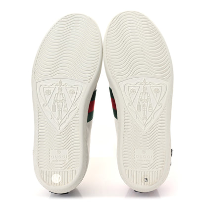 Gucci Calfskin Web Floral Embroidered Womens Ace Sneakers 35 White 7 of 11