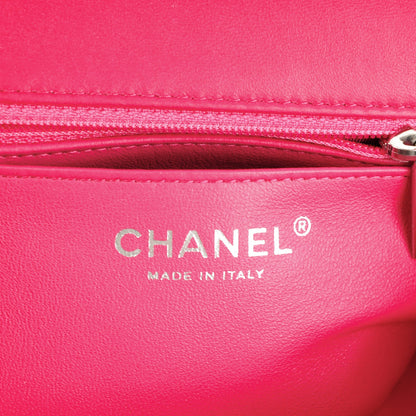 Chanel Lambskin Quilted Mini Rectangular Flap Dark Pink 7 of 8