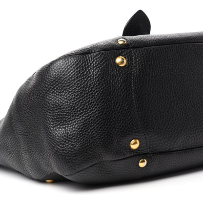 Prada Vitello Daino Buckle Tote Black 6 of 12