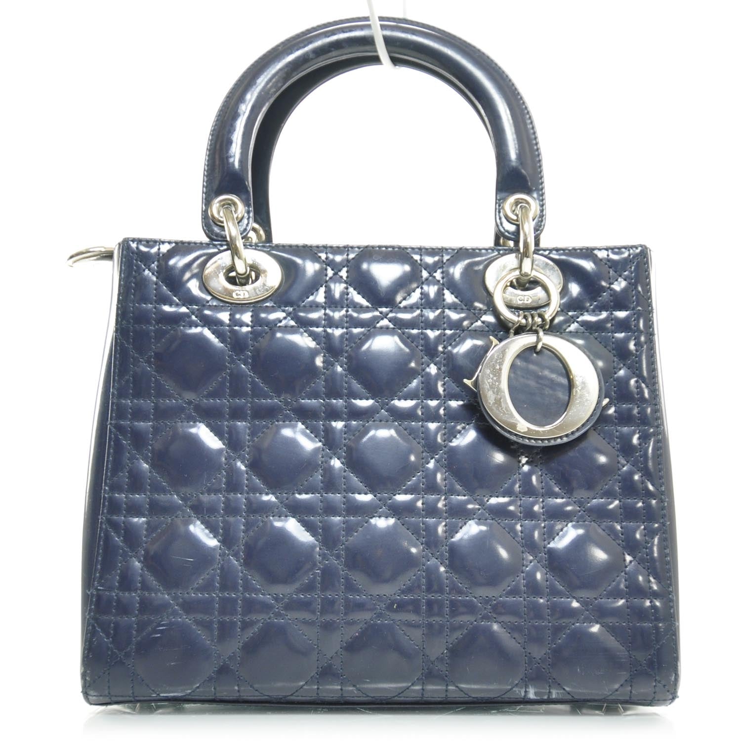 Christian Dior Patent Cannage Medium Lady Dior Navy Blue 1 of 9