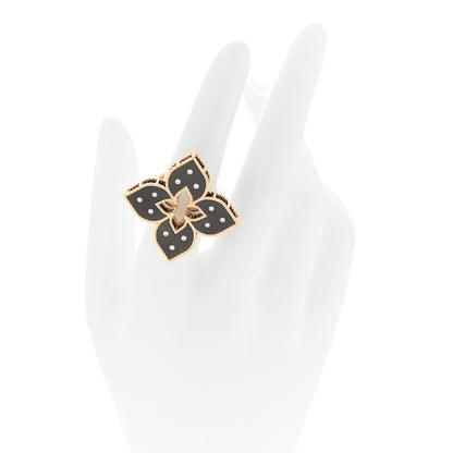 Roberto Coin 18K Rose Gold Titanium Diamond Venetian Princess Flower Ring 53 6.25 Gray 2 of 5