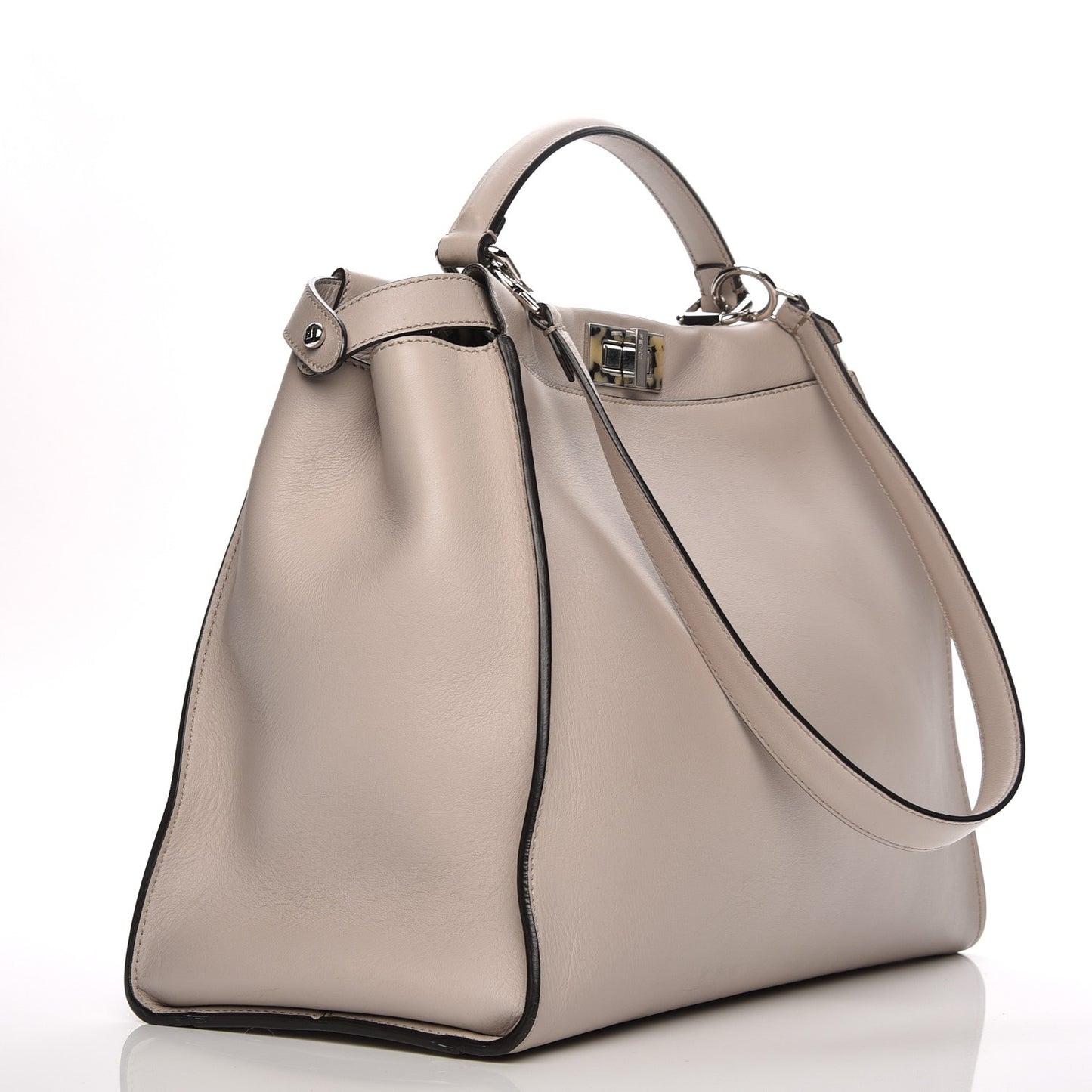 Vitello Seta Plexiglass Granite Large Peekaboo Iconic Satchel Polvere