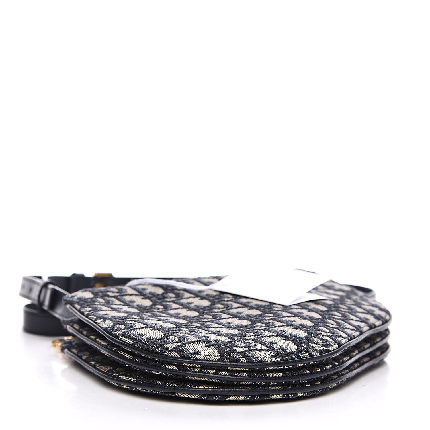 Christian Dior Oblique Saddle Pouch With Strap Navy Blue 4 of 9