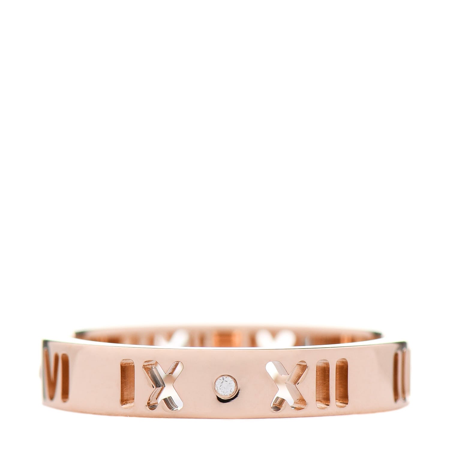 Tiffany 18K Rose Gold Diamond Atlas Pierced Ring 51 5.75 1 of 3