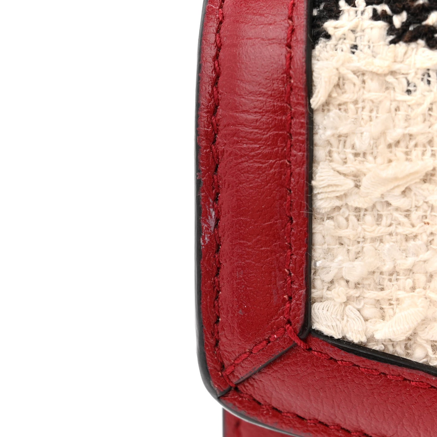 Tweed GG Monogram Small Dionysus Shoulder Bag White Black Romantic Cherry