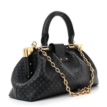 Louis Vuitton Calfskin Nanogram Embossed Clutch Black 3 of 11
