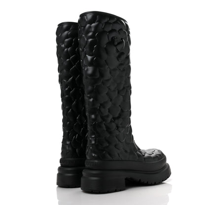 Valentino Garavani Rubber Atelier 03 Rose Edition 30/50mm Tall Rainboots 38 Black 4 of 7