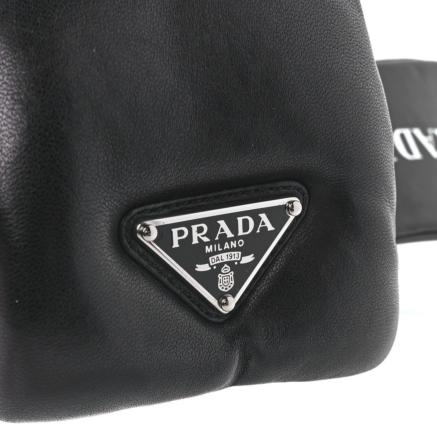 Prada Nappa Soft Padded Metal Triangle Logo 65mm Slide Sandals 41 Black 8 of 9