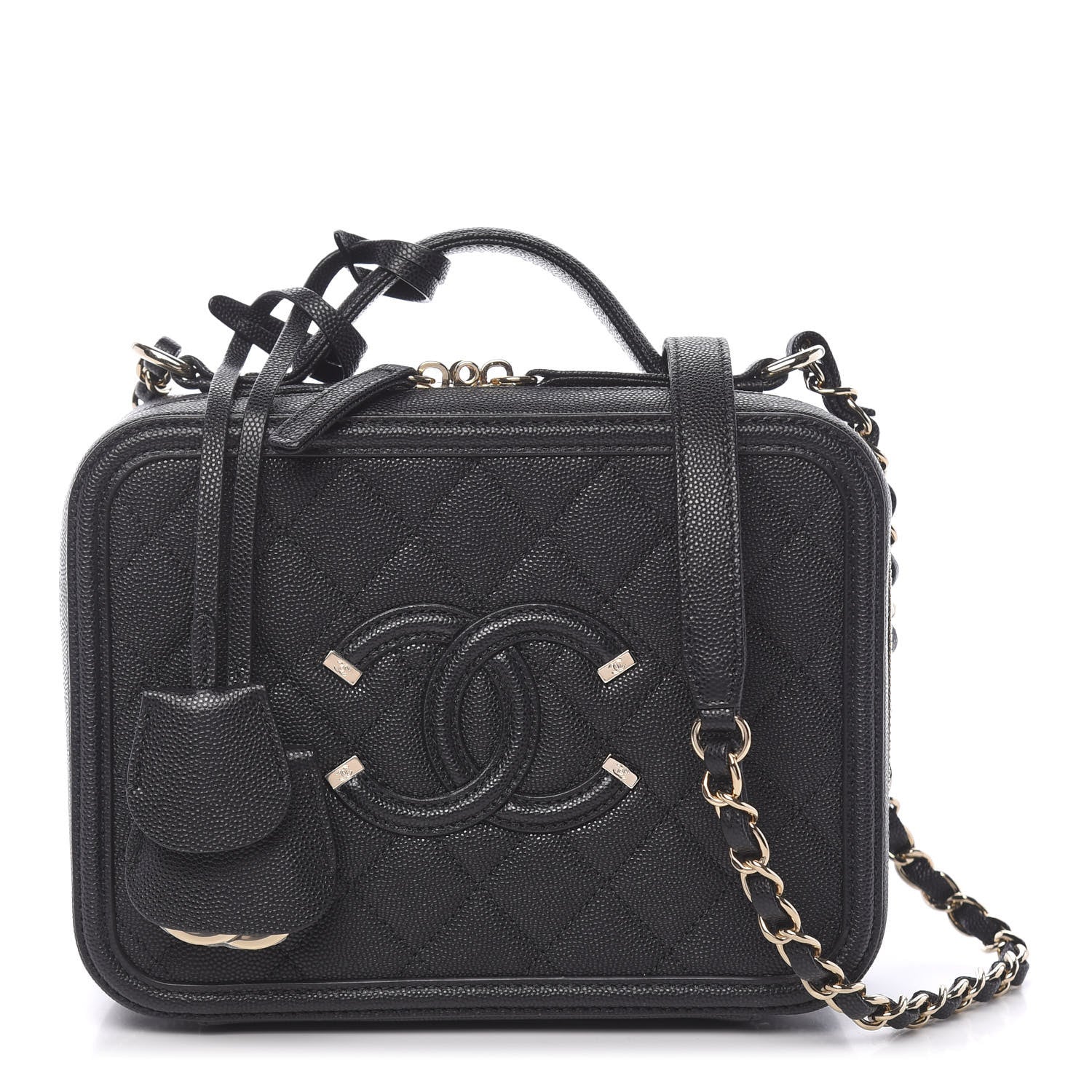 Chanel Caviar Quilted Medium CC Filigree Vanity Case Black 1 of 10