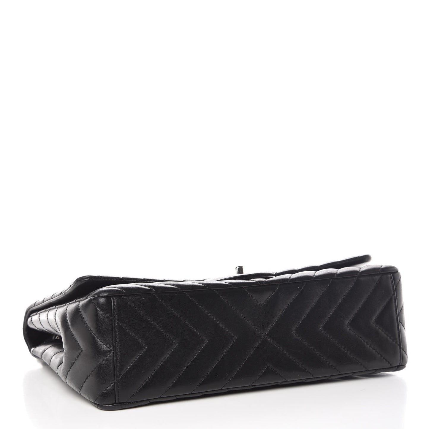 Lambskin Chevron Quilted Maxi Single Flap Black