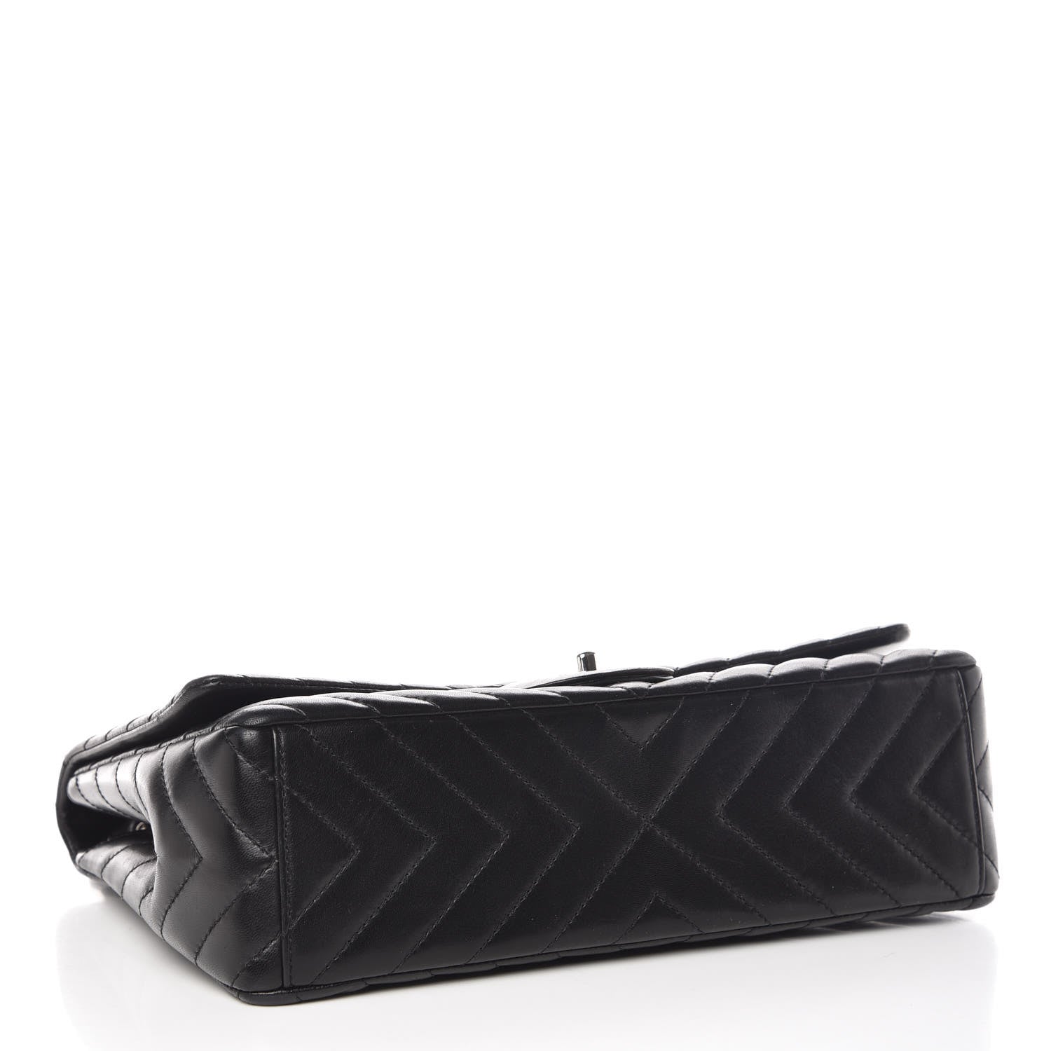 Chanel Lambskin Chevron Quilted Maxi Single Flap Black 4 of 10