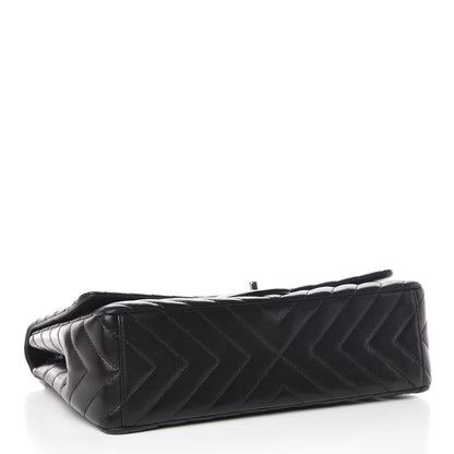 Chanel Lambskin Chevron Quilted Maxi Single Flap Black 4 of 10
