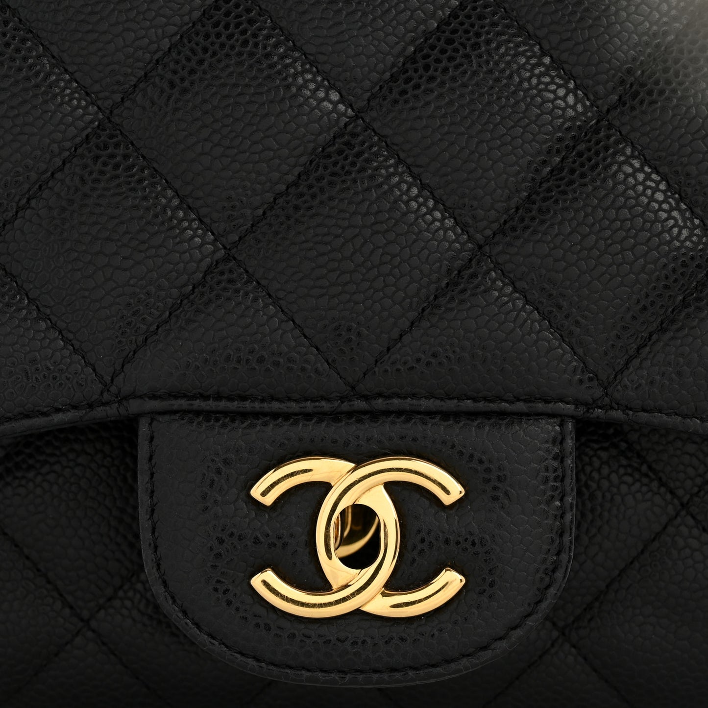 Caviar Quilted Jumbo Single Flap Black